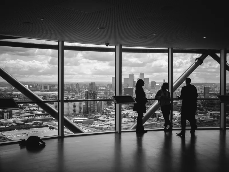 Professionals collaborating in a bright life sciences workplace