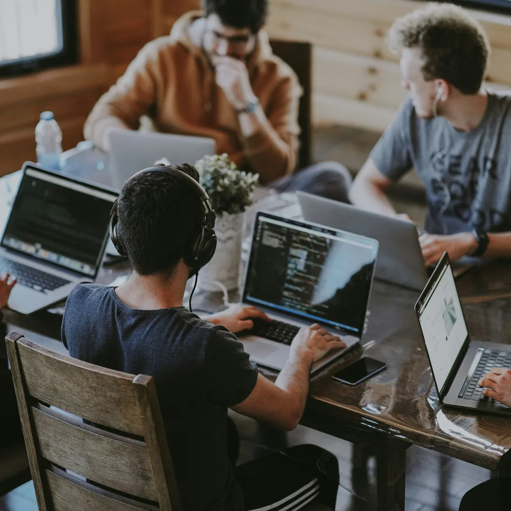 Coworkers connecting outside daily work